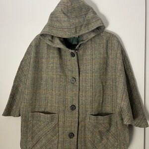 Plaid Hooded Women's Cape
